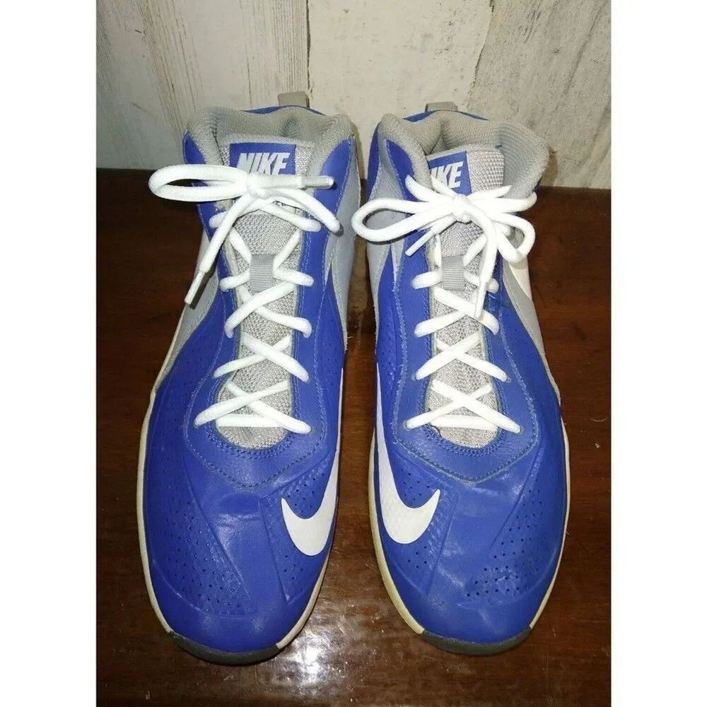 Nike Youth Team Hustle Basketball Shoes Blue 747998-400 Size 7 Hi Top